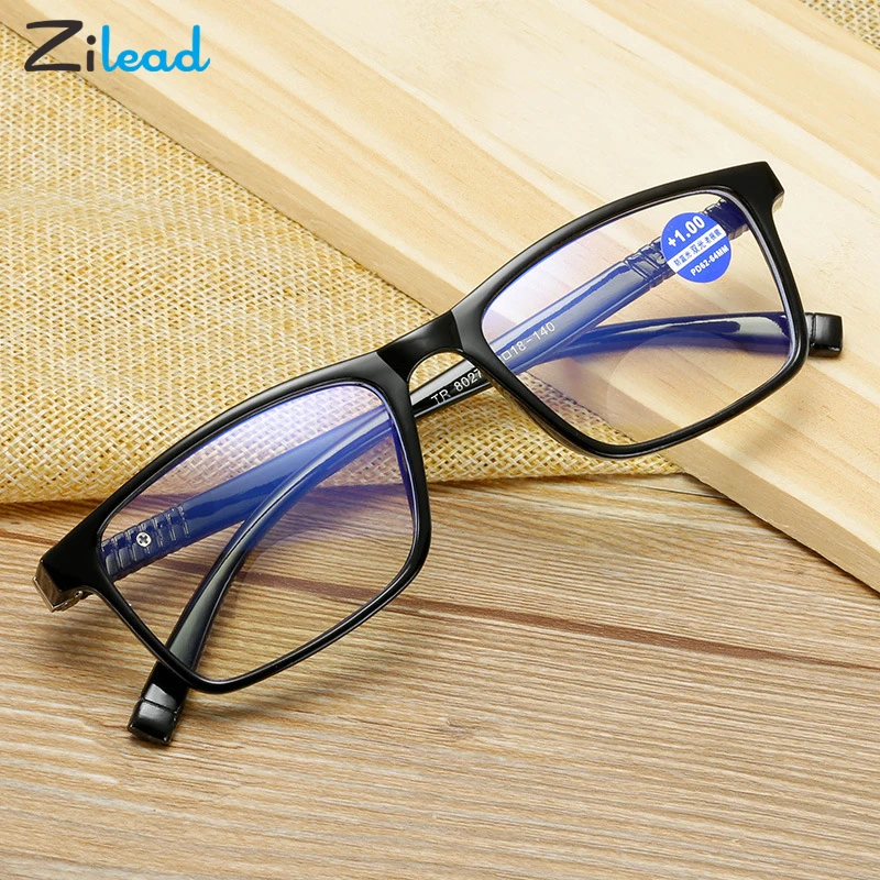 Zilead New Invisible Bifocal Reading Glasses Anti Blue Light Presbyopic Eyeglasses For Women Men Diopter+1.0+1.5+2.0+2.5+3.0+4.0