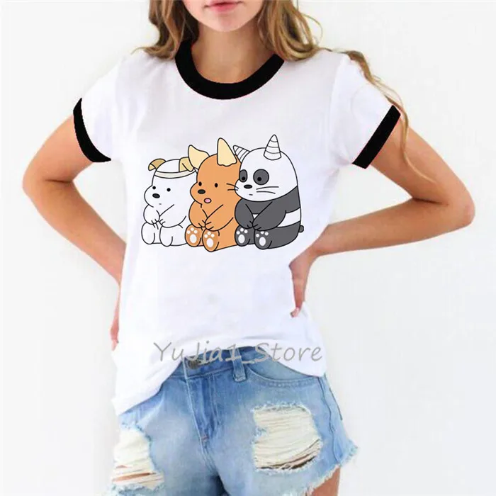 Y80834 B Ropa mujer/ мы вся правда о медведях футболка женская плюс размер панда мультфильм печатных футболка camiseta mujer рубашка harajuku топы - Цвет: Y80834 B