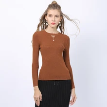 Autumn Winter Ladies Bottoming Sweater Ladies Solid Knitted Pullovers Hollowing O Neck Full Sleeve Jumpers 2020 Jersey Mujer