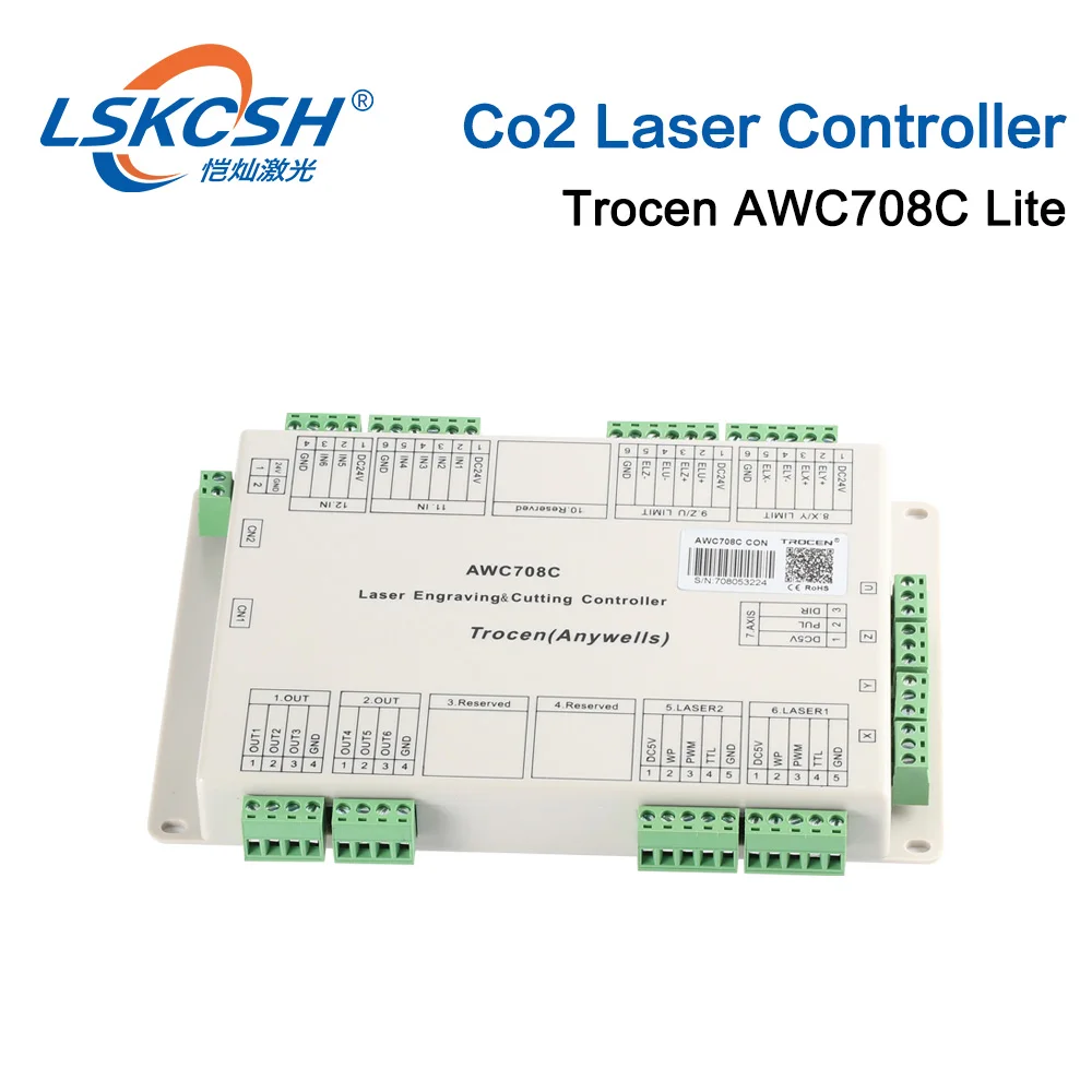 Trocen Anywells AWC708C LITE Co2 лазерный контроллер системы платы для лазерной резки гравировальный станок резак гравер