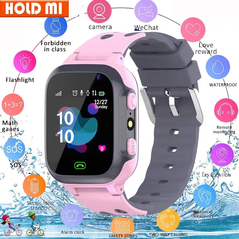 Reloj inteligente con llamadas para niños, dispositivo resistente al agua SOS, antipérdida, con tarjeta SIM 2G, rastreador de ubicación