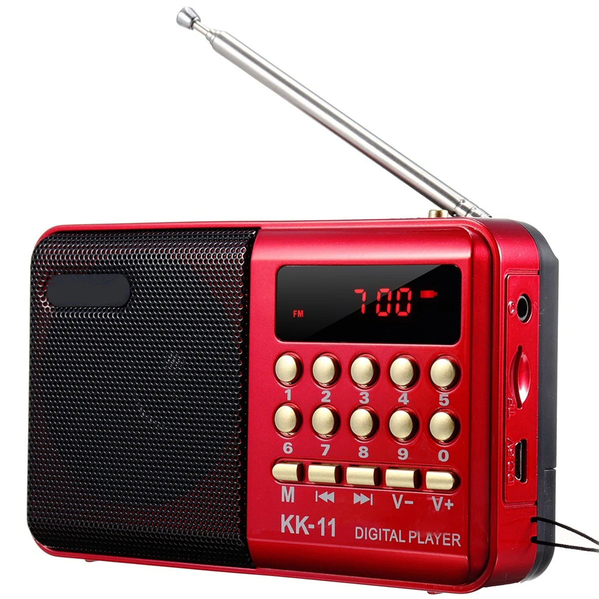 

Handheld Digital Radio Speaker Portable Mini Pockets FM Radio USB TF MP3 Music Player With Telescopic Antenna 18650 Batteryâ€‹