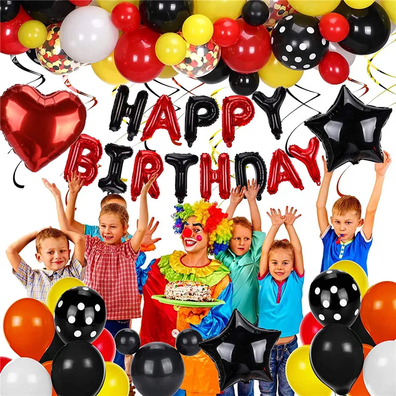 87pcs Mikcey Minnie Theme Party Balloons Set Mickey Mouse Balloon Kids Birthday Party Decorations Baby Shower Supplies