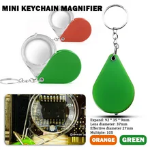 Mini Foldable Keychain Pocket Magnifier 10X Colorful Magnifying Glass Portable Mini Magnifier Reading Jewelry Loupe longjie keychain style 10x magnifier w white light illuminant black white
