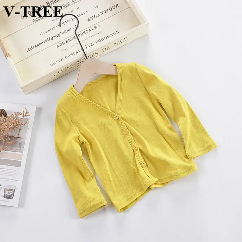 Solid Color Children Cardigan Spring Autumn Jacket For Girls Cotton Boys Coats Toddler Outerwear Baby Knitting Clothing | Детская одежда