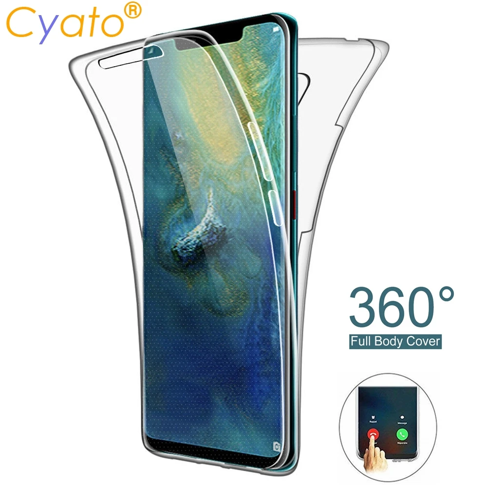 360 двойной силиконовый чехол для телефона Huawei Y5 Y6 Y7 Y9 2019 P30 P20 Pro P10 P9 P8 Lite 2017 P Smart Plus