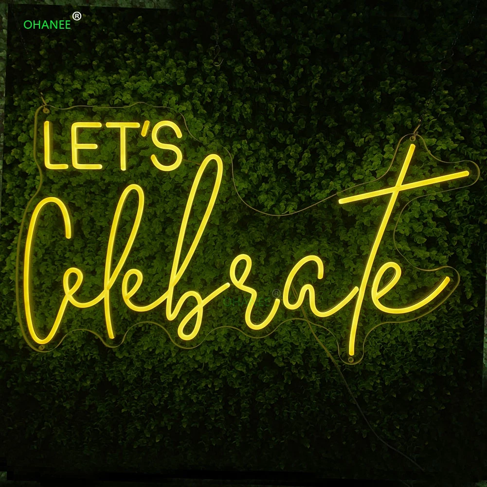 

Custom Neon Sign Let's Celebrate Flex Led Custom Party Wedding Neon Decor Sign Home Room Wall Decoration Ins Sign
