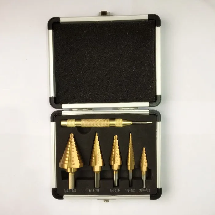 

Manufacturers Direct Selling Cross Border Electricity Supplier Inch Aluminum Box 6PC Six Pieces Set Pagoda Drill Bit Step Drill