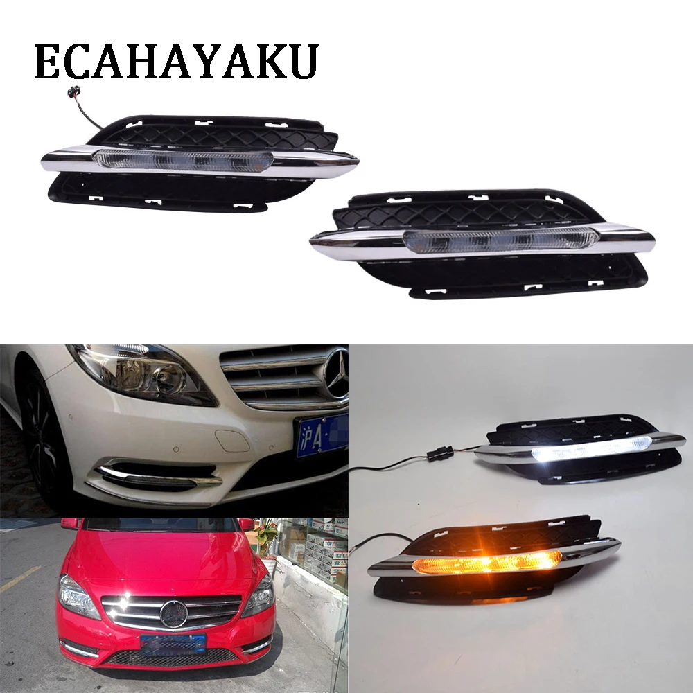 ECAHAYAKU 1 пара автомобиля светодиодный DRL Дневной светильник противотуманная фара