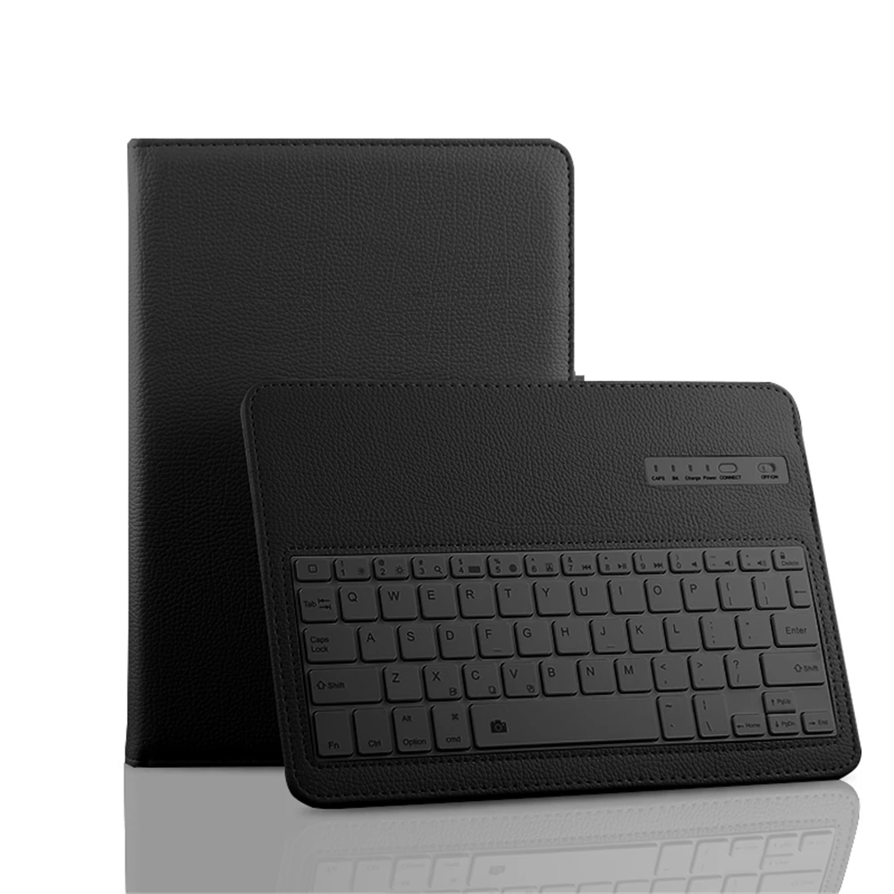 

Embedded PU Leather Tablet Keyboard for iPad 6 Air 2 with Magnetic Button Belt Framed Tablet Keyboard Flip Case Cover Protector