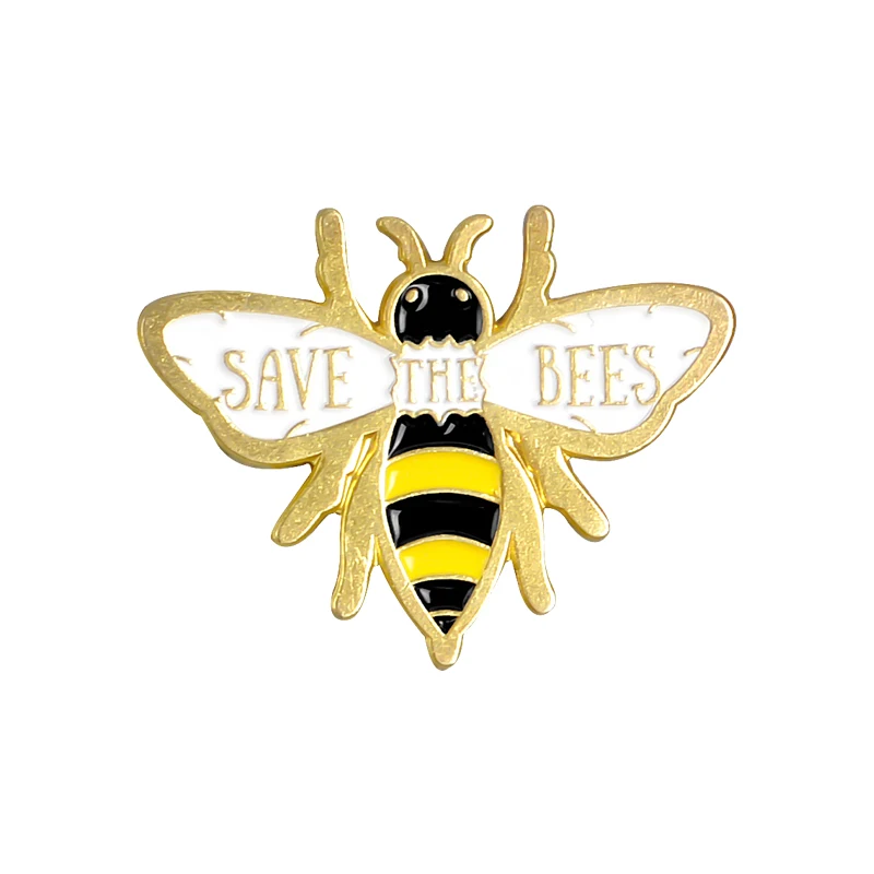 Желтый пчелиный эмаль булавки пчелиный вид сохранить брошь в виде пчелы милый насекомое серии значков рюкзак одежда отворот булавка для друзей детей - Окраска металла: Style1