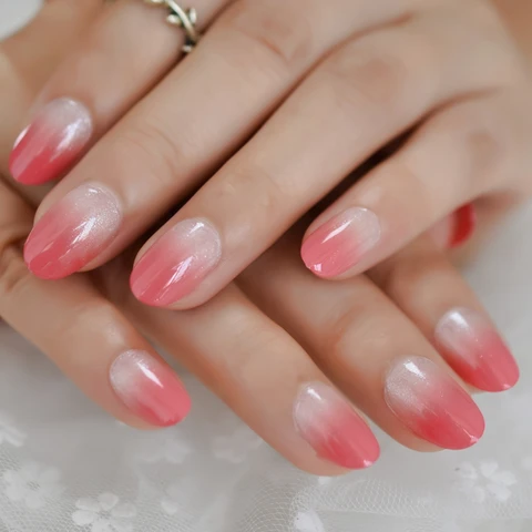 Silver Glitter Faux Ongles Short Black Nails Fake Bling Lady Artificial Acrylic Nail Tips for Fingers