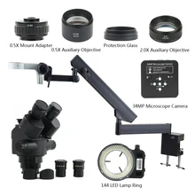 3.5X-90X артикуляционный кронштейн, зажим, зум Simul, фокальный Тринокулярный Стерео микроскоп+ HDMI USB 1080P 34MP видеокамера