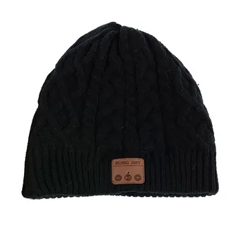 

Fashion Outdoor Sports Wireless Bluetooth Thick Knit Beanie Hat Built-In Stereo Headphone Earphone with Mic for Men Women