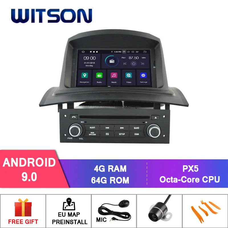 WITSON Android 9,0 Восьмиядерный PX5 автомобильный dvd-плеер для RENAULT Megane II Fluence(2002-2008) 4 Гб ram 64 Гб rom Автомобильная gps-навигация - Цвет: PX5 64GB ROM