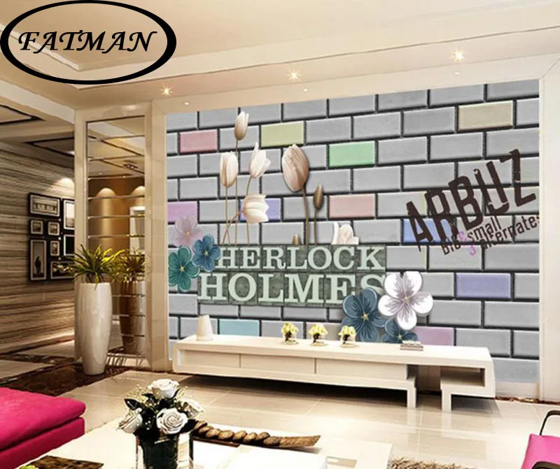

Dropshipping Custom Photo 3D Retro Personality Wall Brick Wallpaper Living Room Sofa Background Cafe Bar Wallpaper Mural