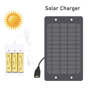 

Solar Panel DC 1.2V 3 4 Slot AA/AAA Rechargeable Battery Charger Controller 5V 6W Outdoor Battery Charger Adapter 5V USB Plug