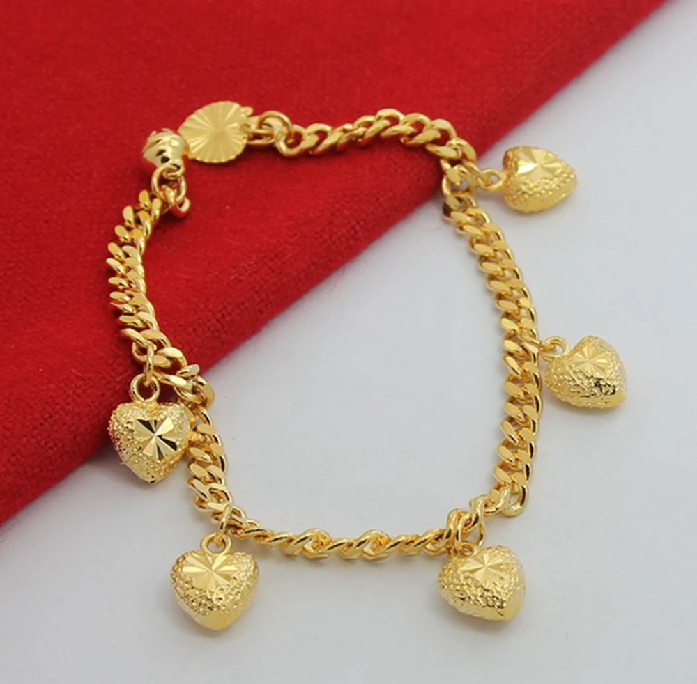 Classic 18k White Gold Filled Women's multi-layer Lovely Flower Charm Bracelet
