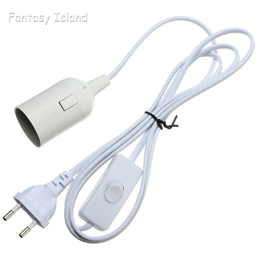 

E27 E14 Light Socket Hanging Light Cord Extension Cable 6Ft 1.8/3.5M On/Off Button Switch US EU Plug Cable Pendant Bulb Holder