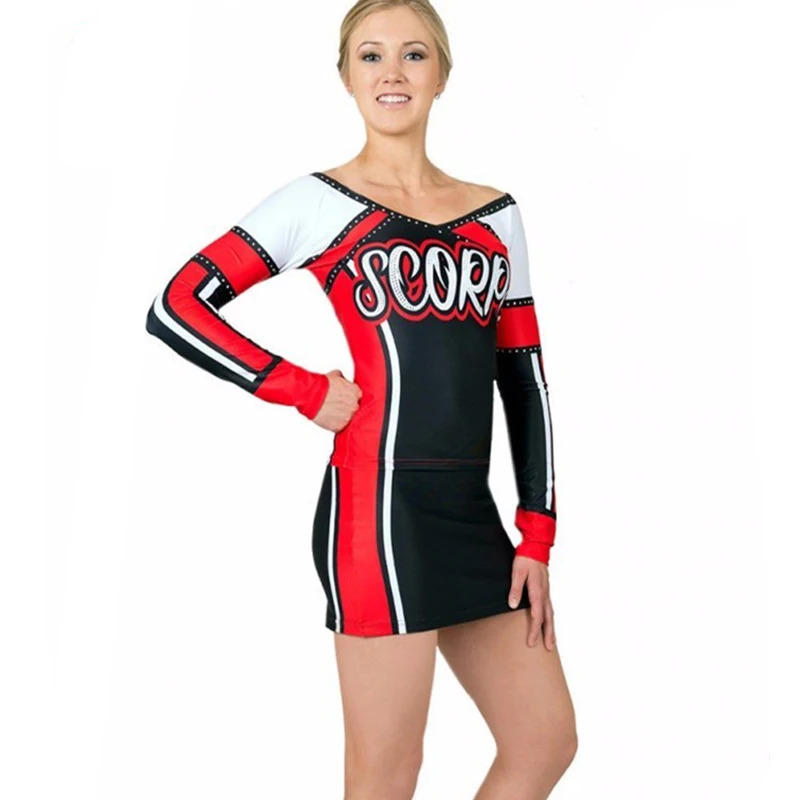 Custom Your Style Cheerleader Uniform with A Skirt, Sport Outfit, Long Sleeve Style