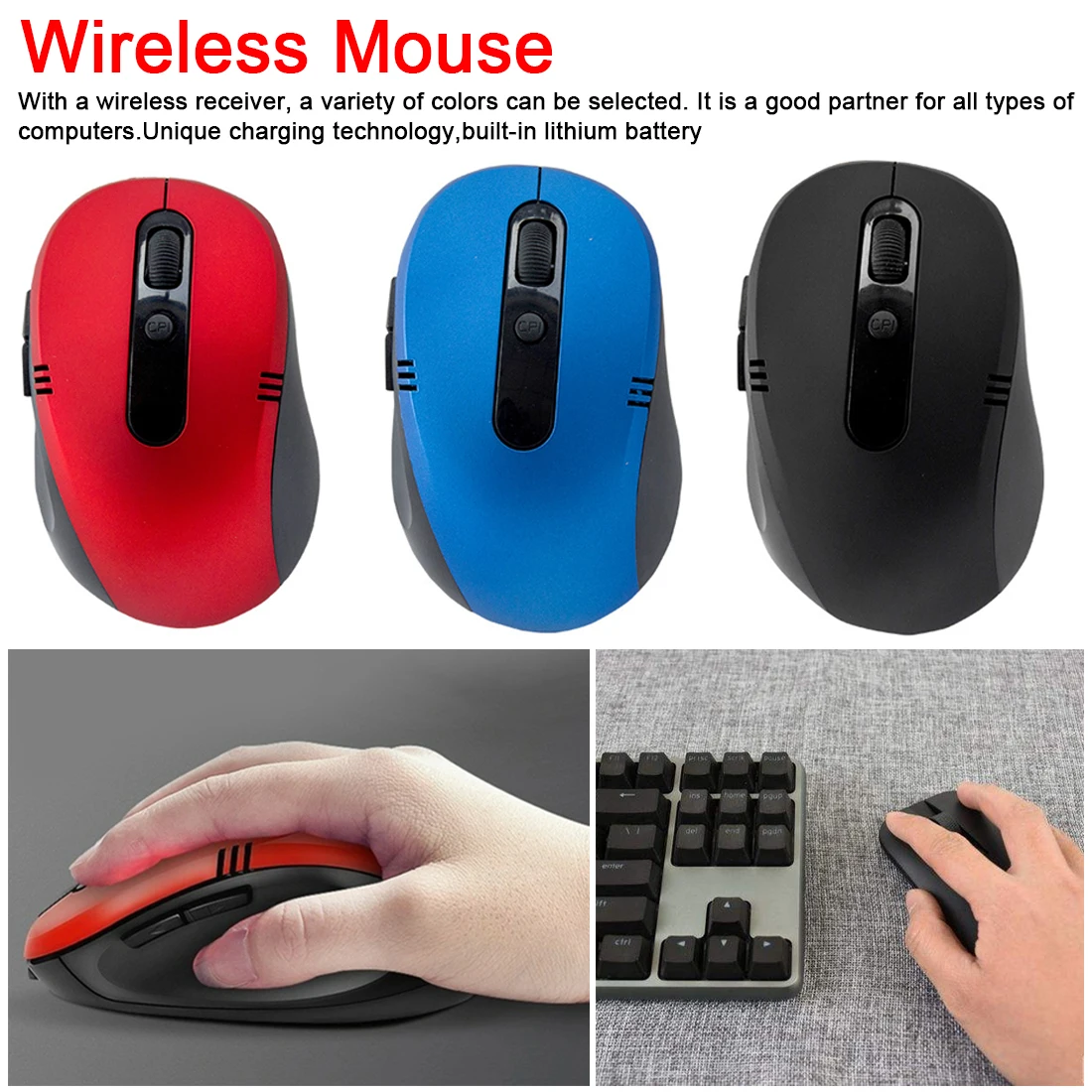 

USB Wireless mouse 2000DPI Adjustable USB 3.0 Receiver Optical Computer Mouse For Laptop PC Mouse 2.4GHz Ergonomic Mice