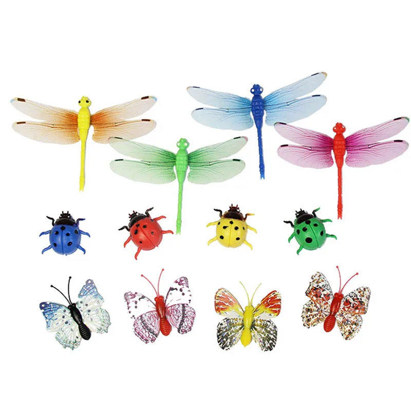 

12Pcs Butterfly Dragonfly Ladybird Room Wall Decoration Fridge Magnets Stickers Multifunction PVC Three-Dimensional Wallpaper