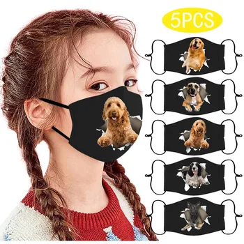 

5PC Children Kids Protective Face Covering Reusable Washable Breathable Soft Mask breathable soft washable protective mask