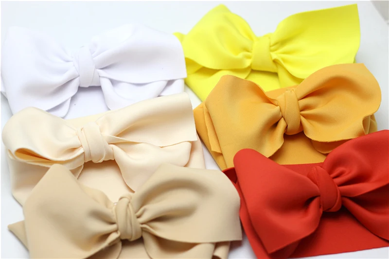 Baby Accessories cute	 Oversize Bow Baby Girls Winter Headwrap Hariband Scuba Cotton Wide Headwrap for Newborn Infant Bowknot Turbante Bebe Headband Baby Accessories luxury	