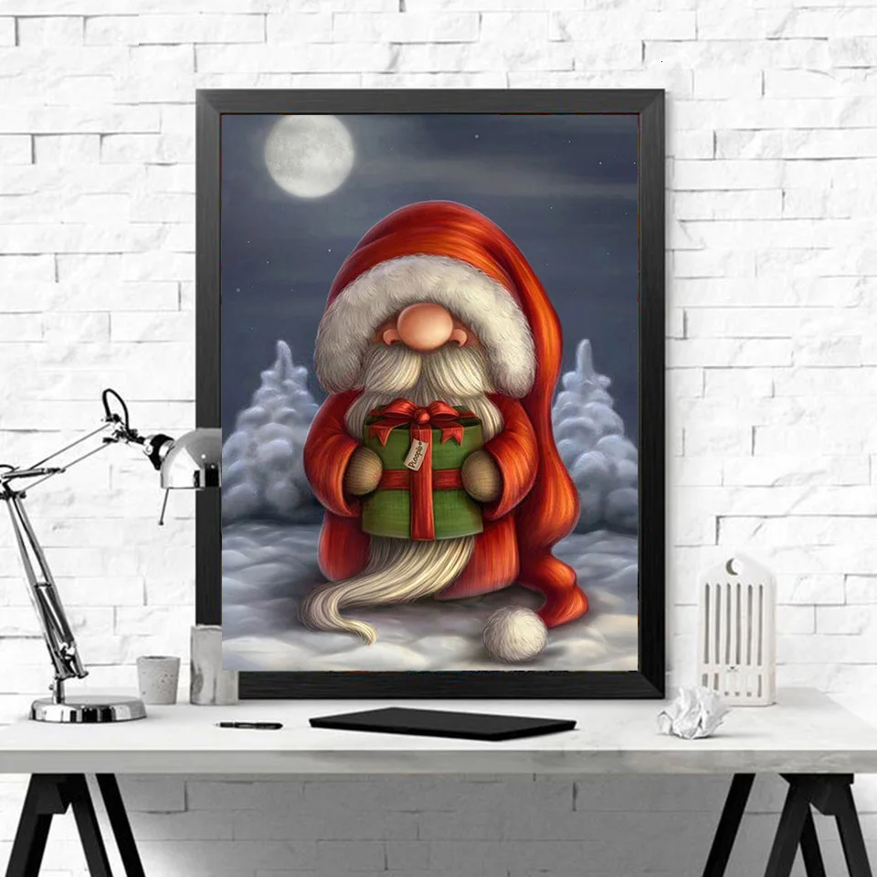 Cute Christmas Diamond Painting, Cartoon Santa Claus