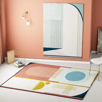 

Nordic Abstract Washable Carpet Rug For Living Room Modern Printing Geometric Floor Rug Carpet For Parlor Mat Bedroom Washroom