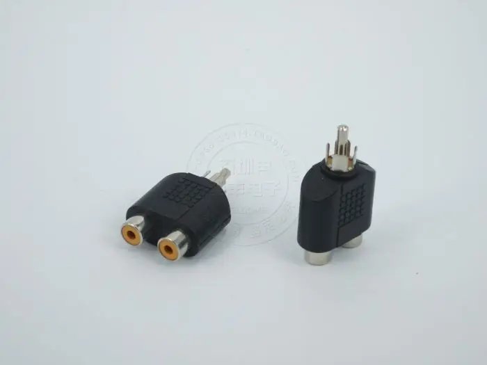 AV революция Двойной RCA аудио адаптер RCA мужской разъем Поворот двойной rca av мать стерео аудио и Конвертация видео