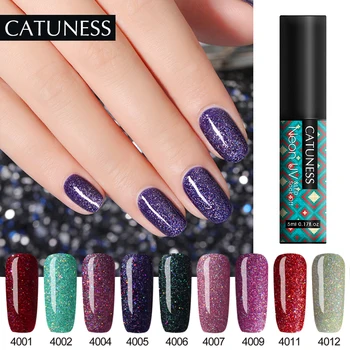 

CATUNESS Shining Hybrid Nail Lacquer Enamel Lucky Gel Paint Varnish Manicure Neon Glitter Color Gel Nail Polish UV LED Lamp