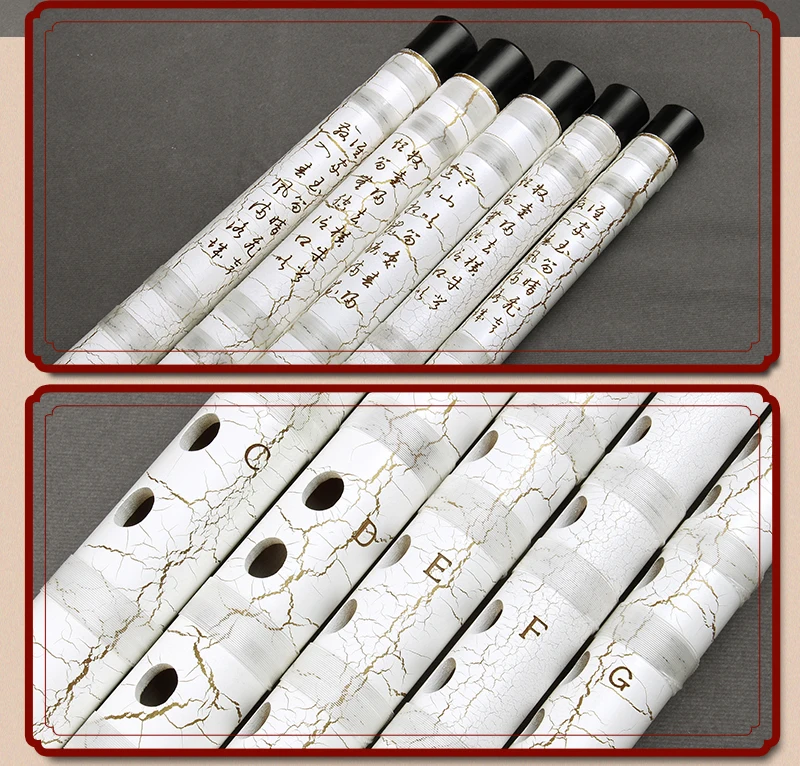 Cdefeg flauta branca artesanal, instrumento musical de