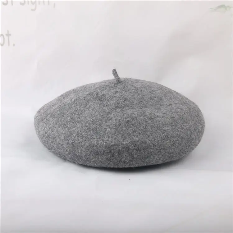 dark gray Модная шапка для девочек, детская зимняя шерстяная шапка, берет для девочек, шапка Cany цвета, зимняя шапка для девочек - Цвет: dark gray