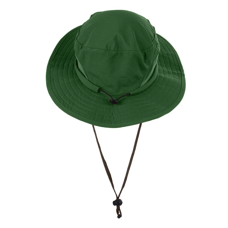 Уличная UPF 50+ Кепка унисекс летние панамки С Широкими Полями Летняя дышащая нейлоновая Водонепроницаемая шляпа - Цвет: Зеленый