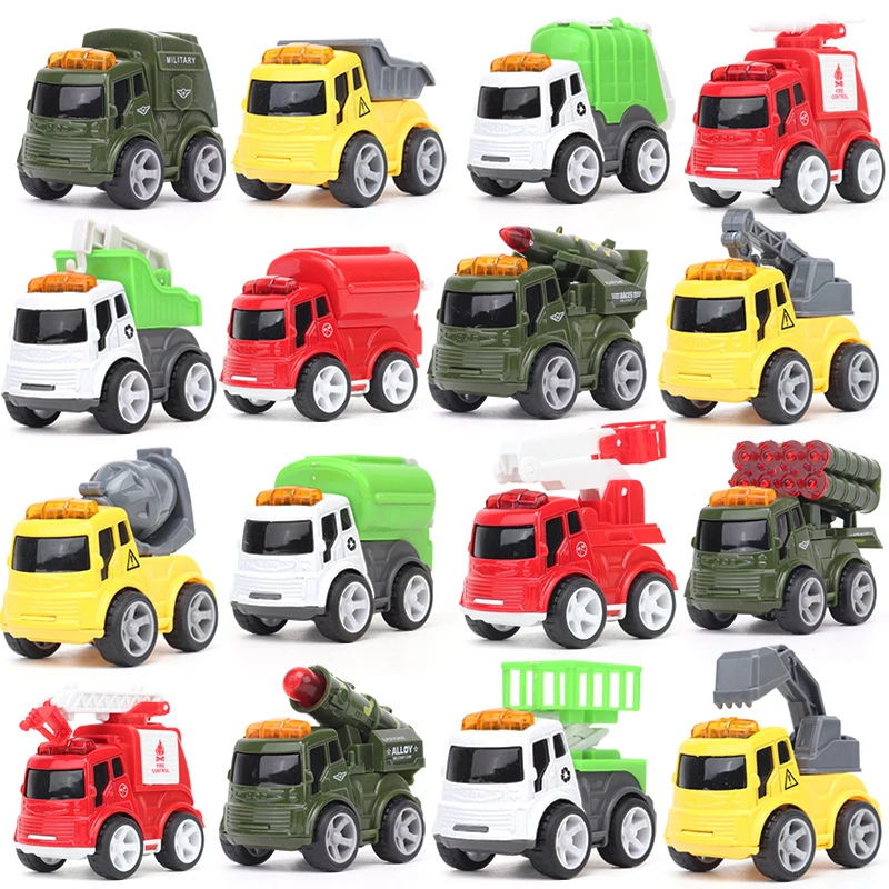 

4Pcs/set 1:64 Sanitation Truck Model Toy Car Metal Diecast Military Fire Engineering Series Vehicle Collection Gift for Boy Y031