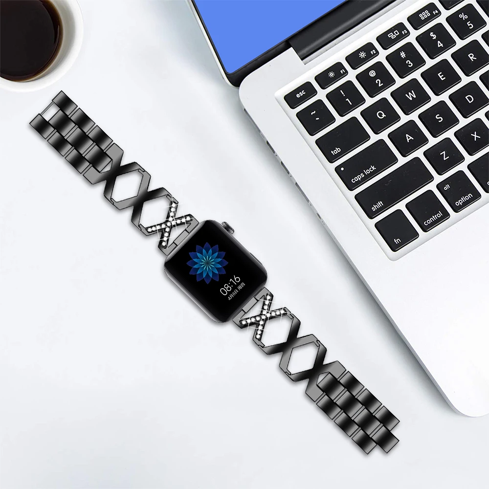 

High-End Watch Strap For Xiaomi Mi Band Smart Watch Hollow Metal Stainless Steel Alloy Bracelet Replacement Watchband For Xiaomi