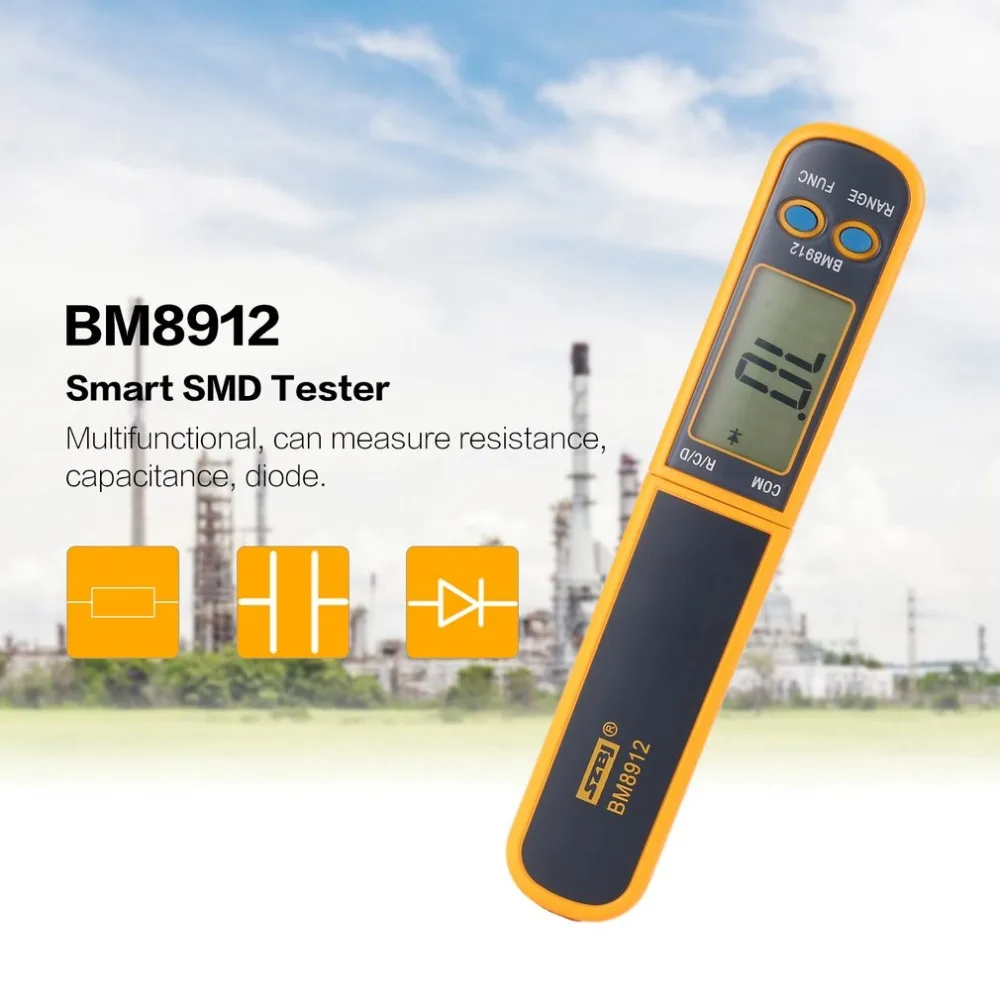 BM8912 Смарт SMD тест er Сопротивление измеритель емкости диод цифровой патч сопротивление мультиметр зонд Тест метр зажим Пинцет