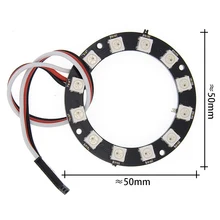 WS2812 anneau de LED 12Bit + fils lumières de conduite intégrées en couleur panneau de développement rond anneau de LED 12 bits pour framboise Pi