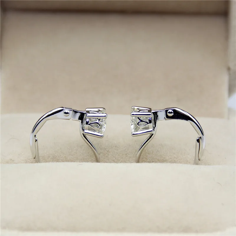 LASAMERO Винтажные серьги с левербэк прокрутки 14K золото 1 CTW лаборатория выращивание кольцо с алмазом moissanites клип на серьги ювелирные украшения