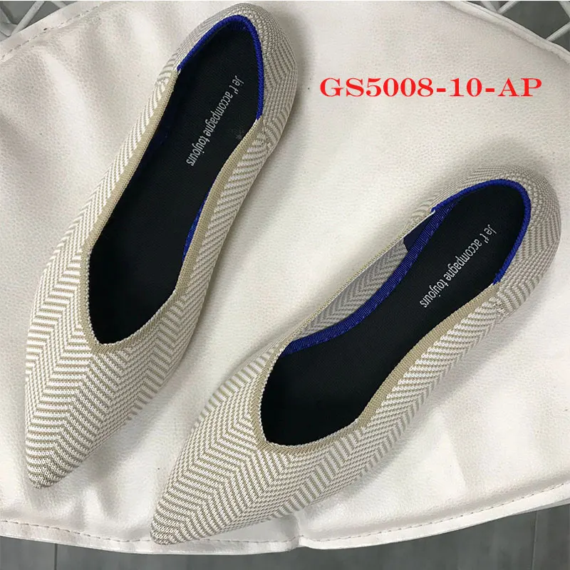 5008-10-AP Flats GENSHUO/женские балетки на плоской подошве; слипоны с острым носком; женская повседневная обувь для вождения; удобные мягкие лоферы; обувь для беременных женщин - Цвет: 5008-10-AP Flats