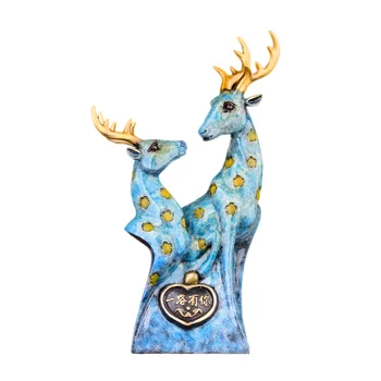 

MOZART Sika Deer Decoration Color Copper All The Way You Have Copper Deer Double Deer Couple Wedding Gift Home Decoration