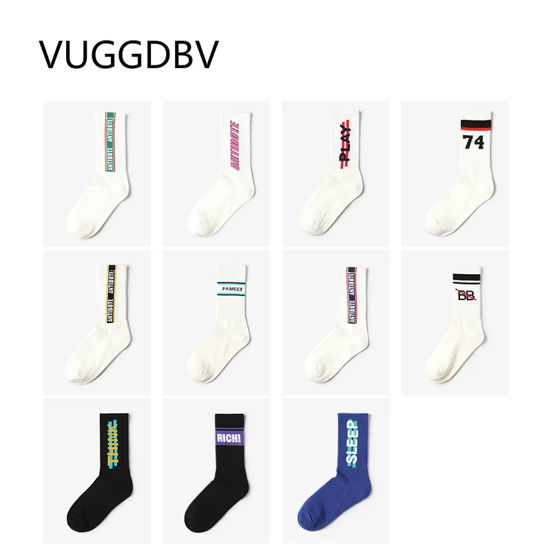 

socks skarpetki damskie chaussette femme white socks Men's and women's socks streetwear sokken vrouwen chaussettes femme