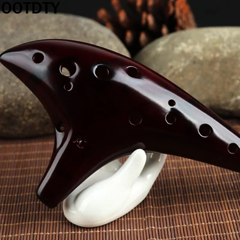 OOTDTY 12 Hole Ocarina Ceramic Alto C Legend of Zelda Ocarina Flute Instrument
