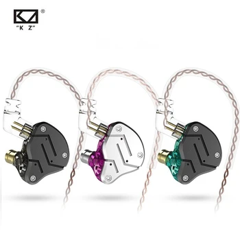 

KZ ZSN 1BA+1DD 3.5mm Wired Earphone Heavy Bass HiFi Noise Cancelling Wire Controlled Spotr In Ear Headset with HD Mic
