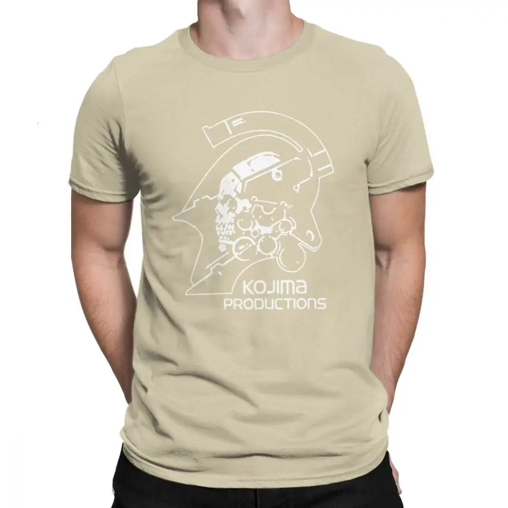 Khaki One yona/мужские футболки с металлическим зубчатым механизмом Kojima Products, MGS Hideo Kojima, хлопковая футболка с коротким рукавом и принтом - Цвет: Khaki