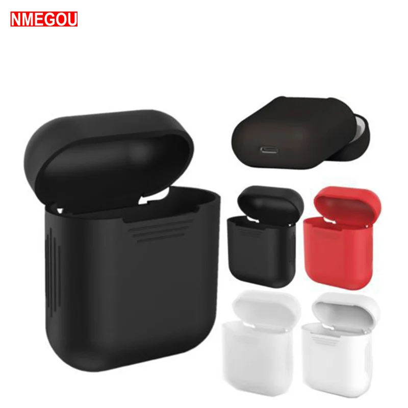

Premium Silicone Cover Skin for Apple AirPods Earphone Charging Soft Case for Air Pods Headphone Stand Cases Earpods Accessories