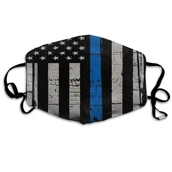 

Fashion Unisex Anti-Dust Half Face Mouth Mask Police Thin Blue Line American Flag