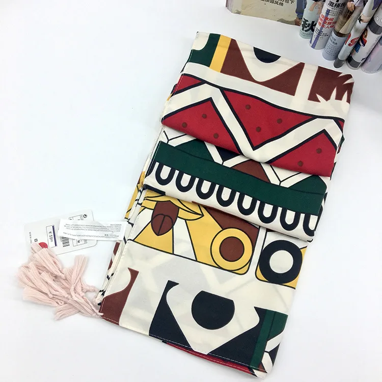 

ethnic hijab scarf WOMEN autumn spring Spain style boho long GEOMETRIC print scarf shawl Echarpe Foulard Muslim Hijab Cap