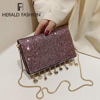 

Luxury Fashion Clutch Bag Evening Bag Women Bags Wedding Shiny Female Handbags Lady Chain Metal Shoulder Bag Clutches Bag